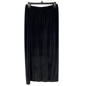 BFA CLASSICS SKIRT VELVET VINTAGE STRETCH BLACK SIZE M PETITE TIMELESS CLASSIC